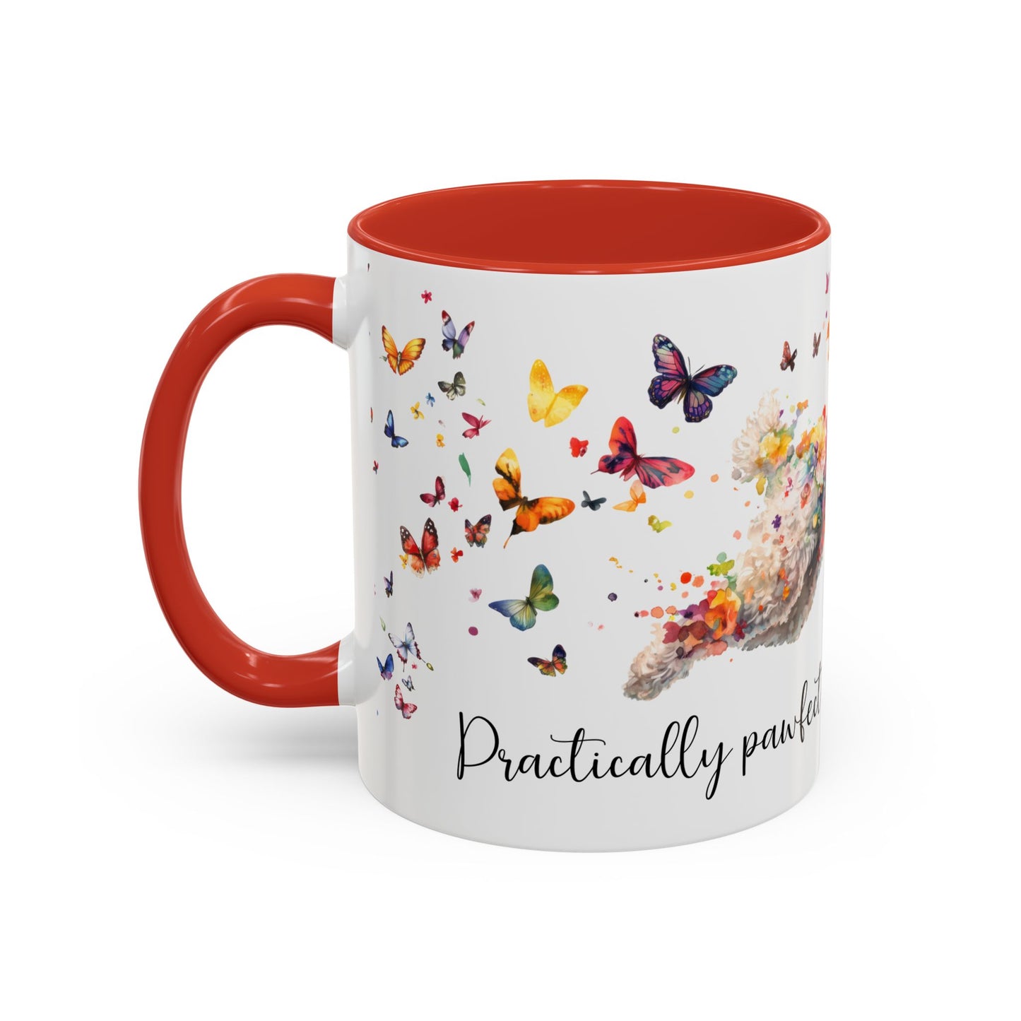 Poodle #1 - Practically Pawfect in every way. Personalised Colorful Accent Mugs, 11oz