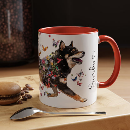 Shiba Inu #2 Personalized Accent Mugs, 11oz