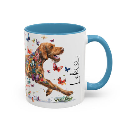 Wire Haired Vizsla Personalized Accent Mugs, 11oz