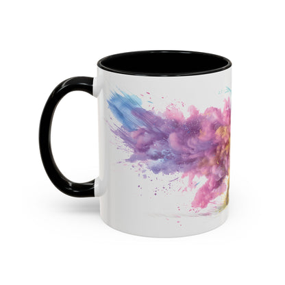 French Bulldog #1 Paint Colourful Personalised Accent Mugs, 11oz
