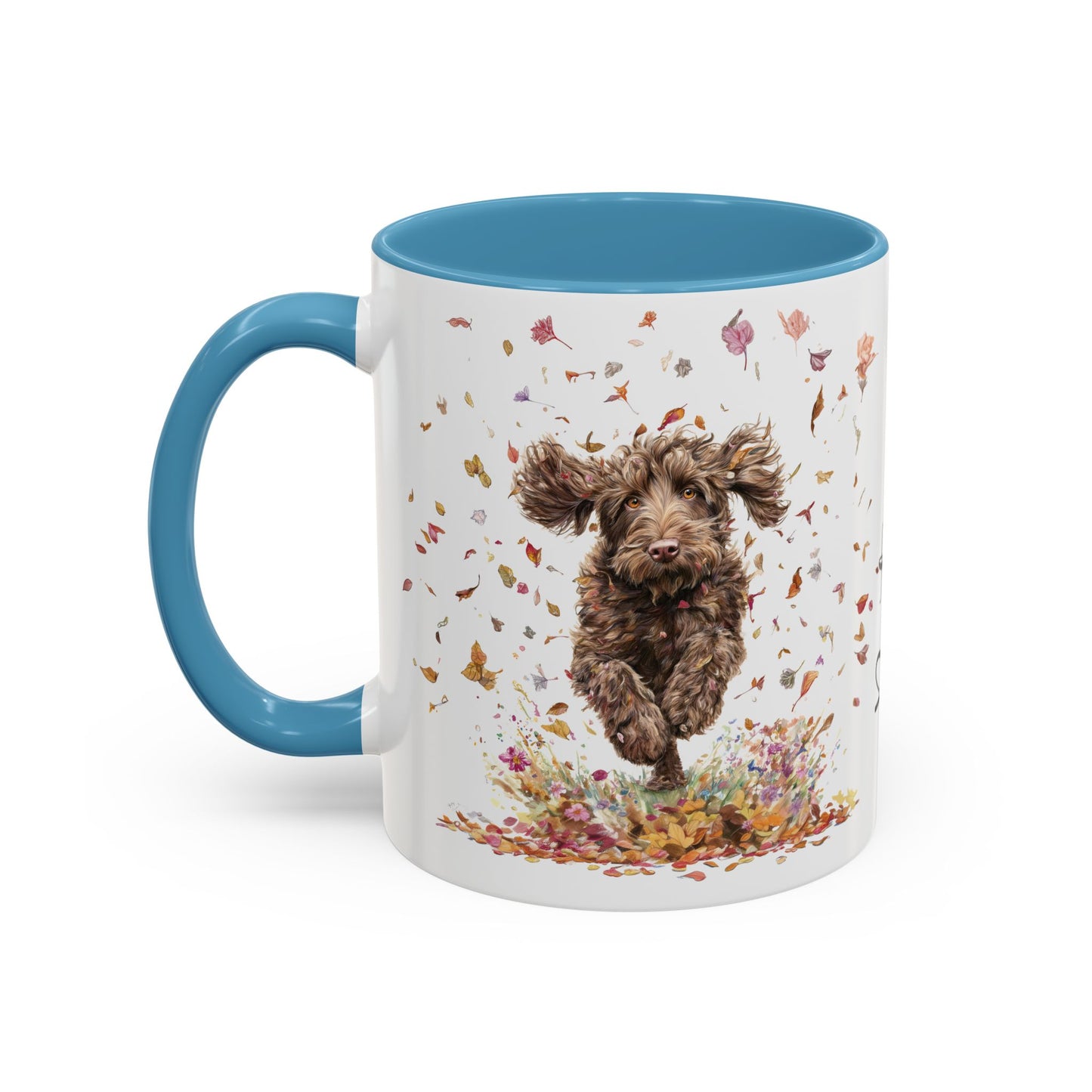 Labradoodle #5 Autumn/Fall, Personalized Accent Mugs, 11oz