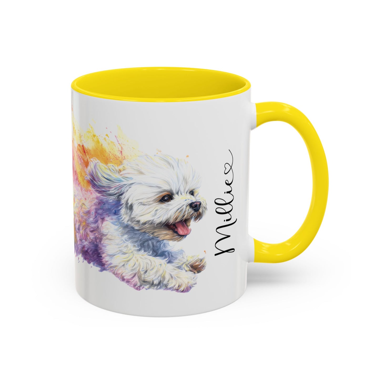 Shih Tzu Colourful Personalised Accent Mugs, 11oz