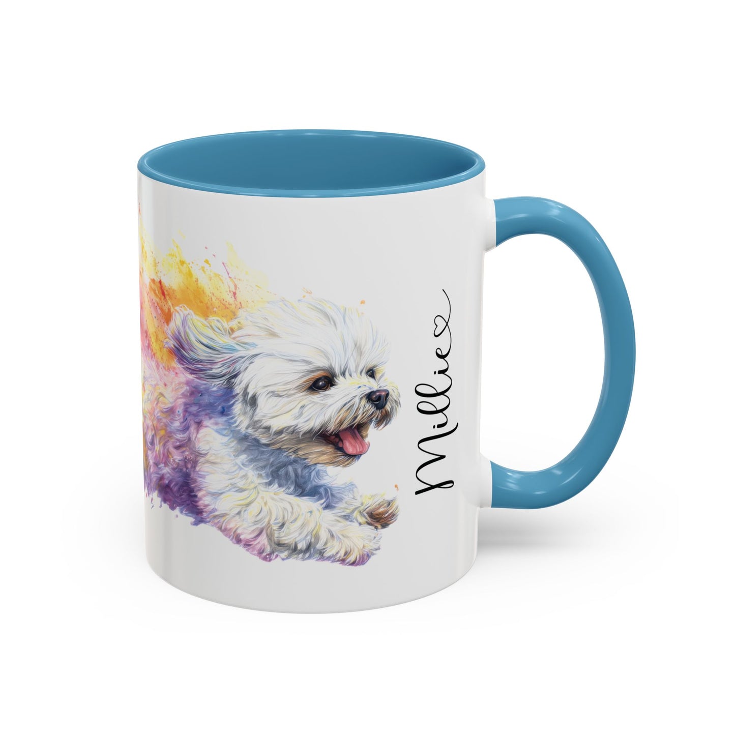 Shih Tzu Colourful Personalised Accent Mugs, 11oz