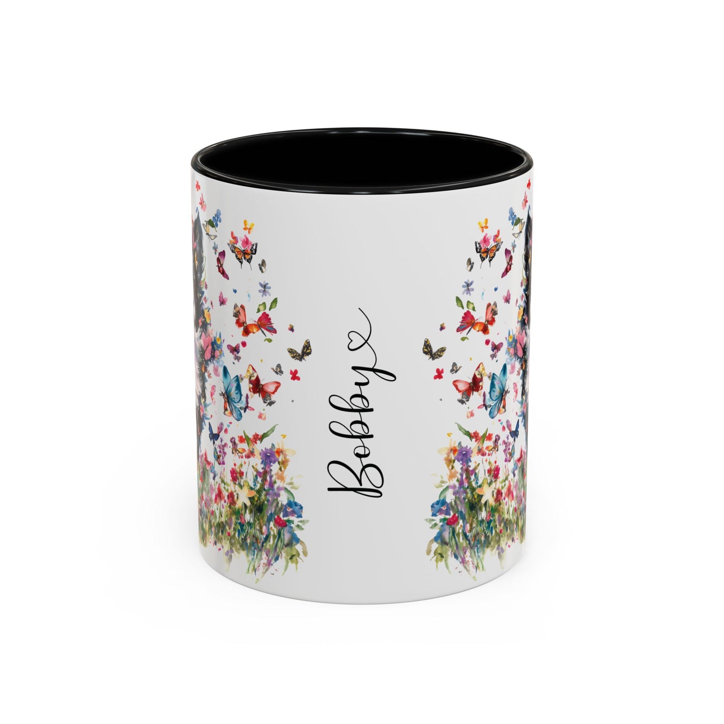 Border Collie #4 Personalized Accent Mugs, 11oz