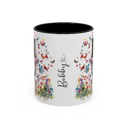 Border Collie #4 Personalized Accent Mugs, 11oz