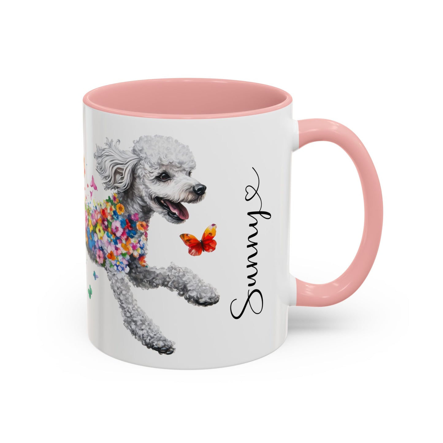 Poodle, Silver Personalized Accent Mugs, 11oz