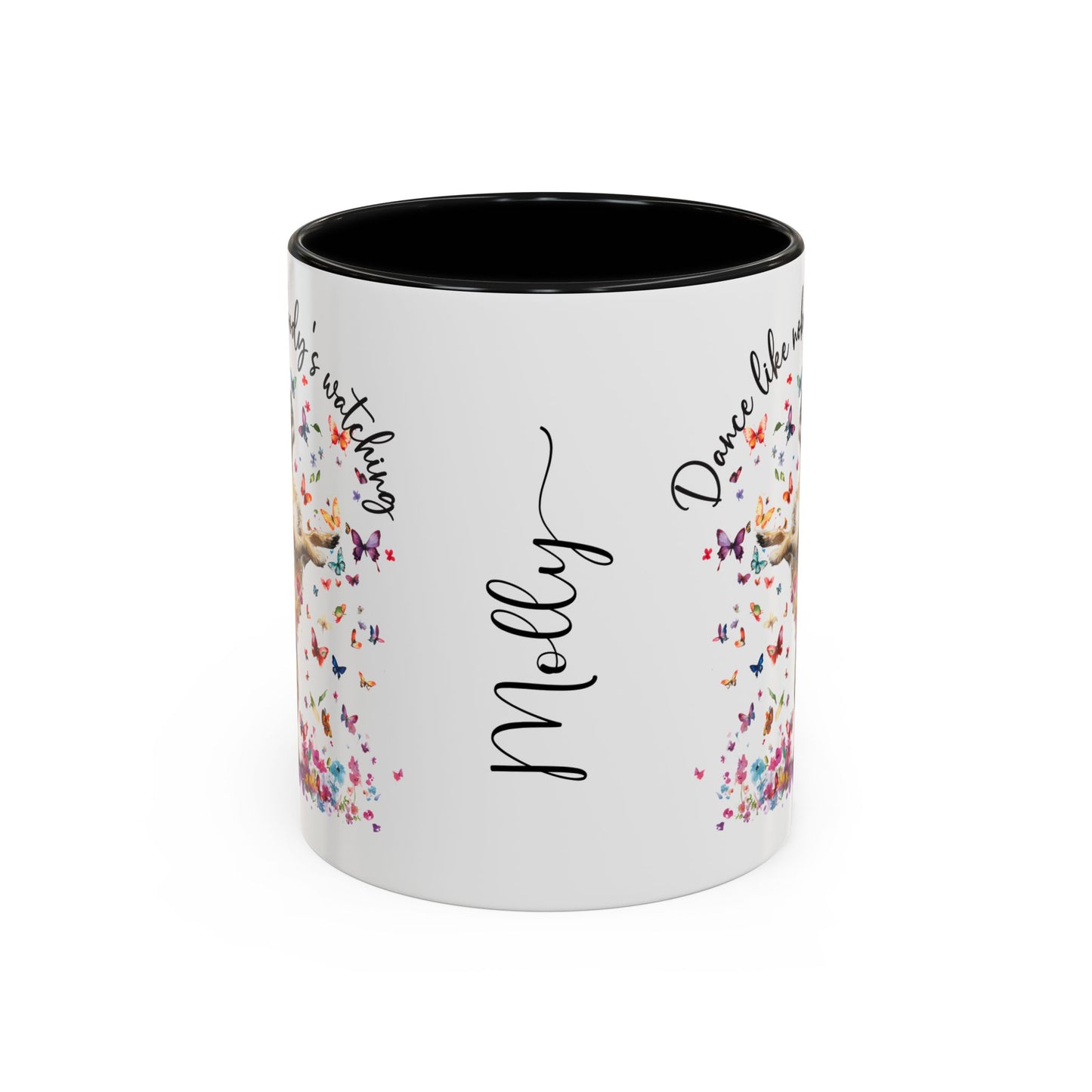 Border Terrier "Dance like nobody's watching" personalized colourful Mugs, 11oz