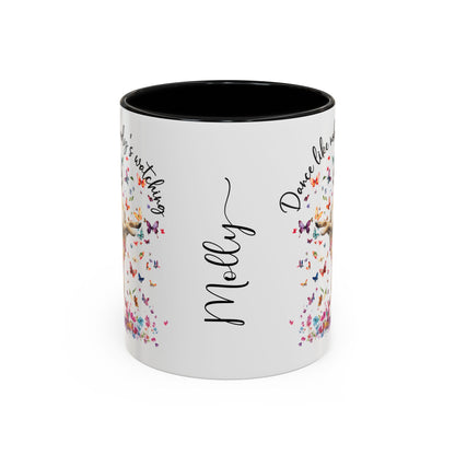 Border Terrier "Dance like nobody's watching" personalized colourful Mugs, 11oz