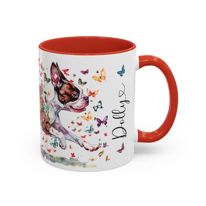 Boston Terrier #4, Personalized Accent Mugs, 11oz