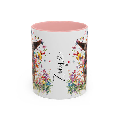 Chocolate Labrador #2 Personalized Accent Mugs, 11oz