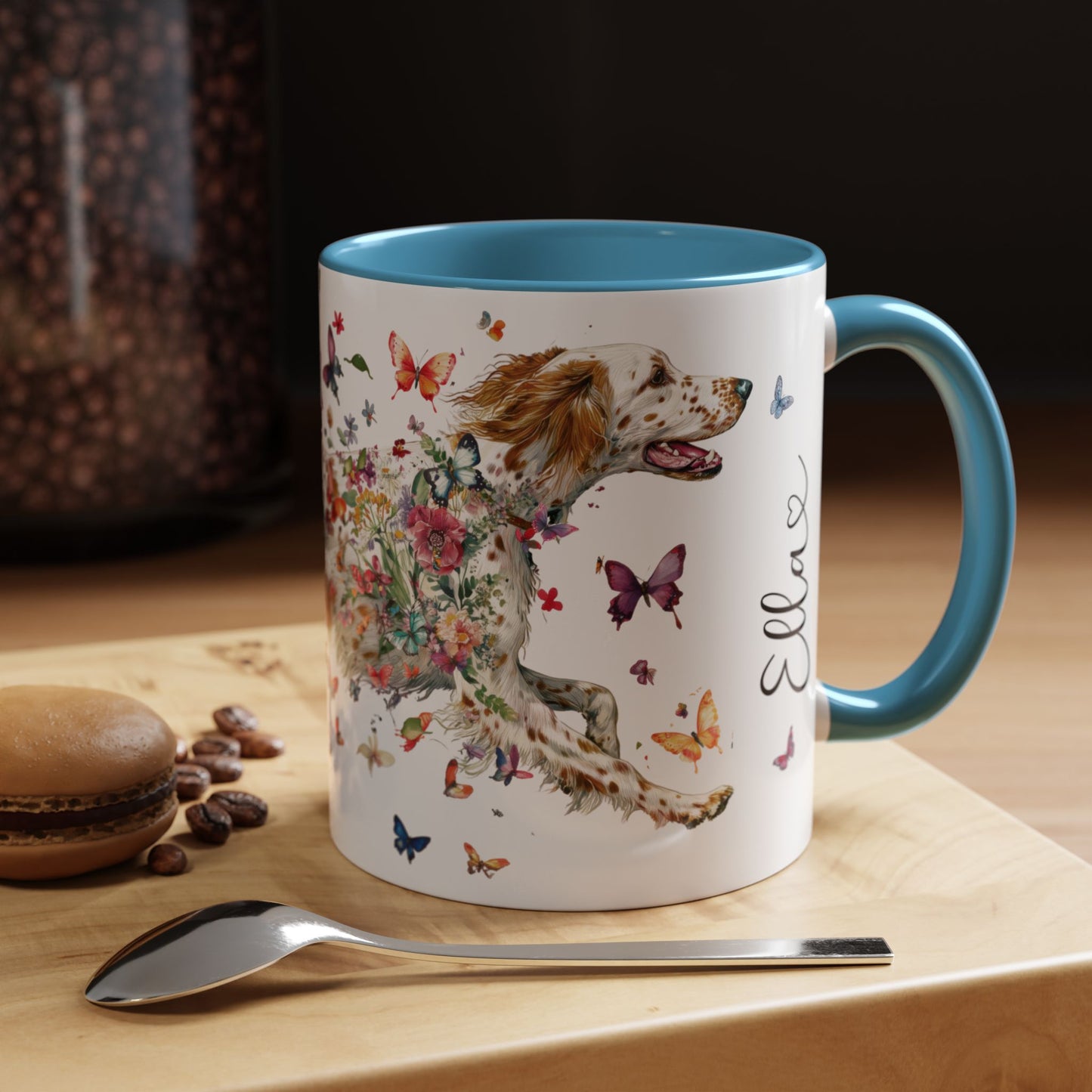English Setter #5 Personalized Accent Mugs, 11oz