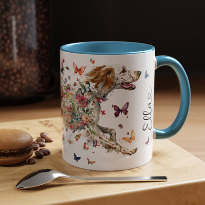 English Setter #5 Personalized Accent Mugs, 11oz