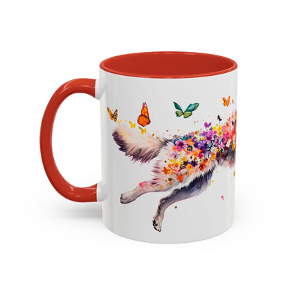 Malamute Personalized Colorful Accent Mugs, 11oz