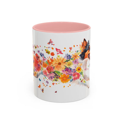 Rough Collie Personalized Accent Mugs, 11oz