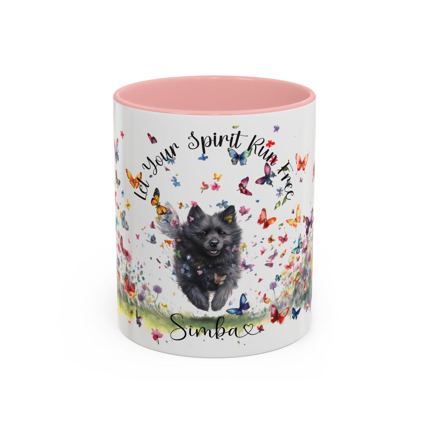 Schipperke Let your spirit run free Personalized Accent Mugs, 11oz