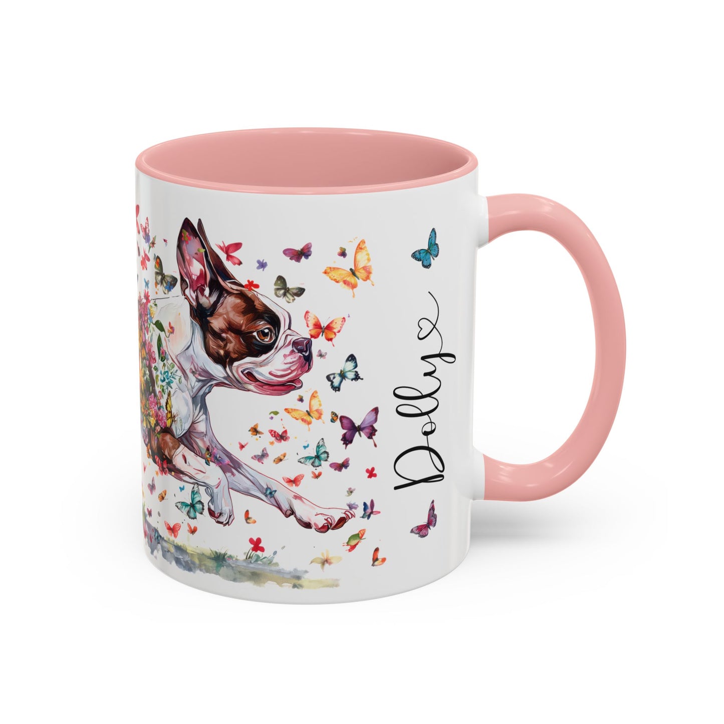 Boston Terrier #4, Personalized Accent Mugs, 11oz