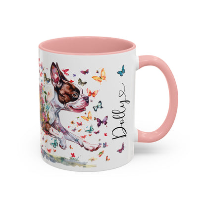 Boston Terrier #4, Personalized Accent Mugs, 11oz