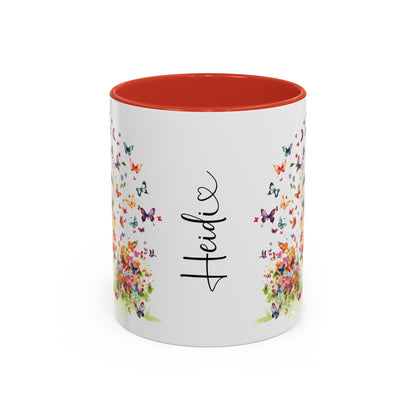 West Highland Terrier #2 Butterfly Personalized Accent Mugs, 11oz