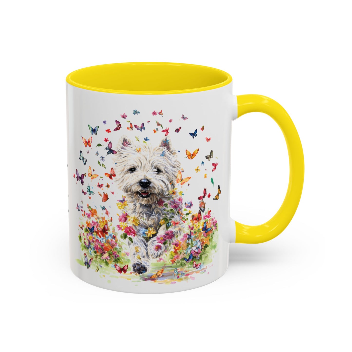 West Highland Terrier #2 Butterfly Personalized Accent Mugs, 11oz