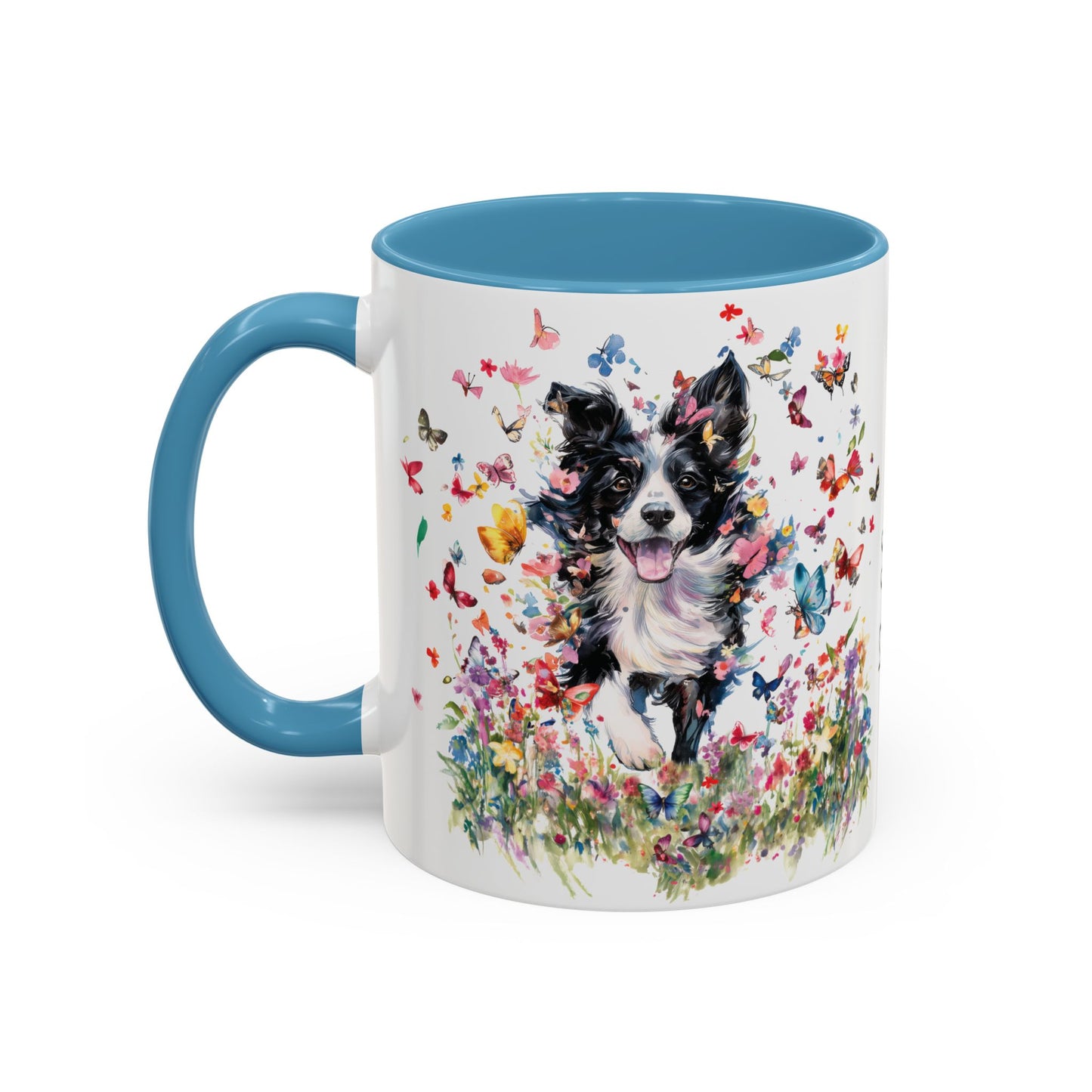 Border Collie #4 Personalized Accent Mugs, 11oz