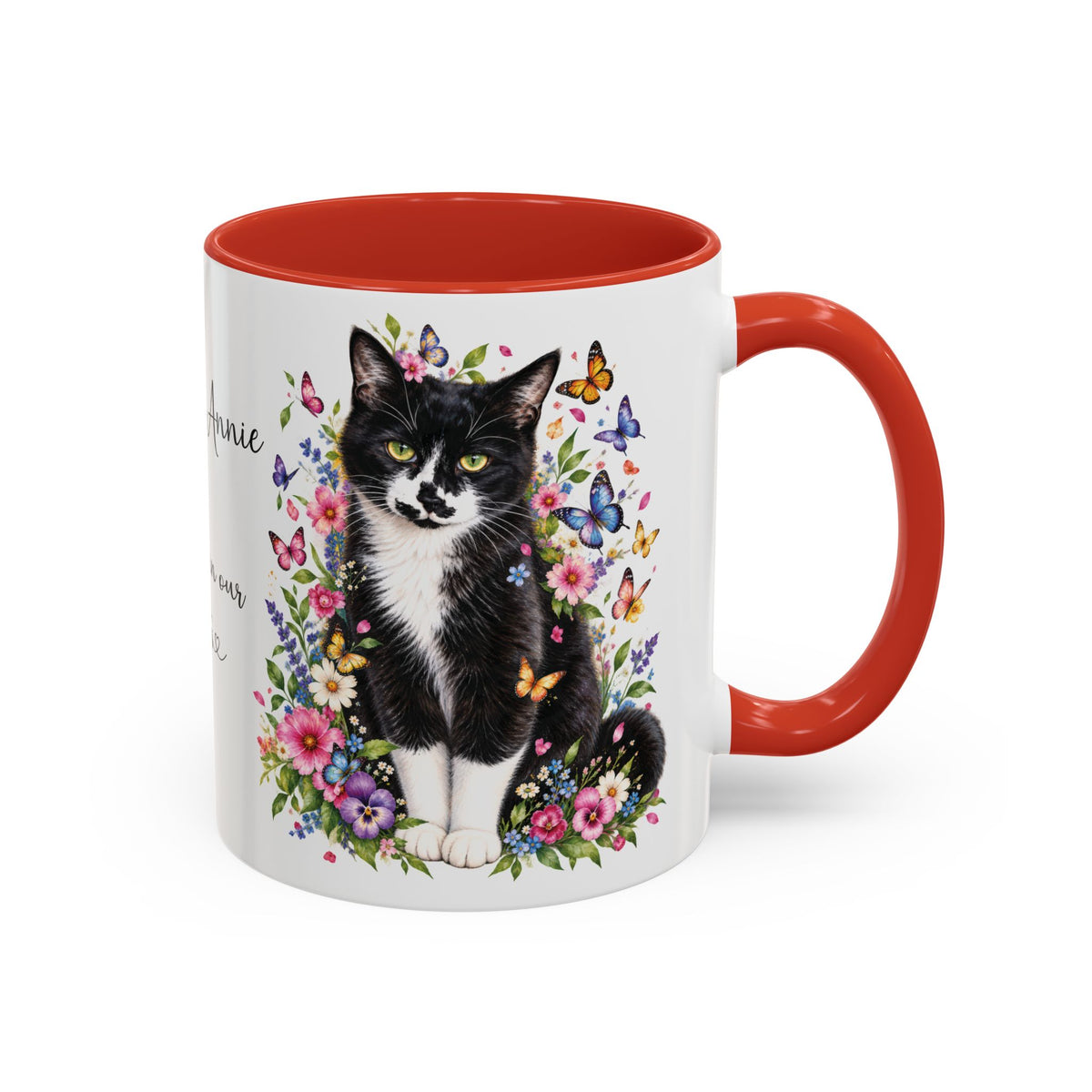 DUO (2 pets) - ANY DESIGN Floral Personalized Accent Mugs, 11oz