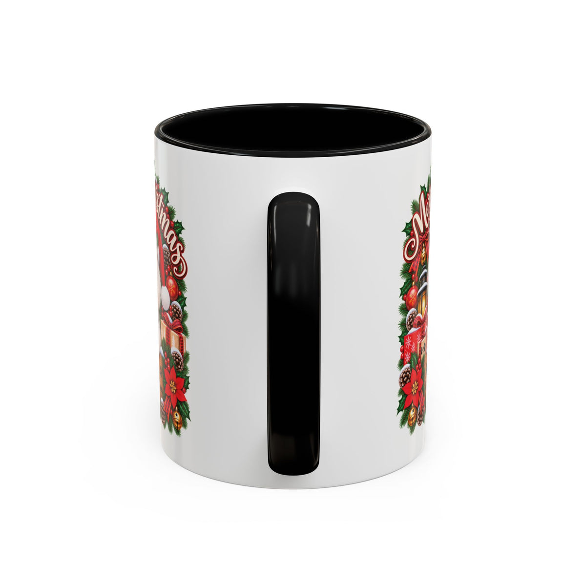 Poodle #4 Merry Christmas, personalised accent colour 11oz mug