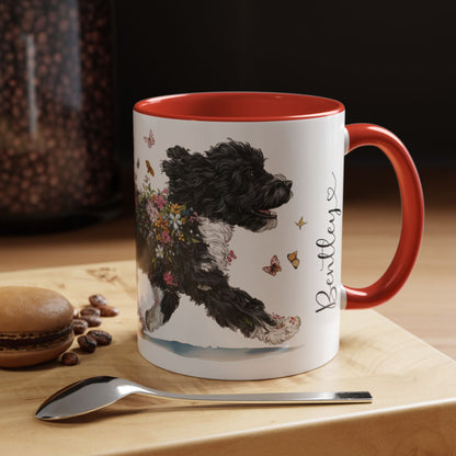 Portuguese Water Dog #2 Personalized Accent Mugs, 11oz
