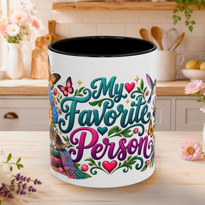 My Favorite Person, 11oz  accent mug (US spelling)
