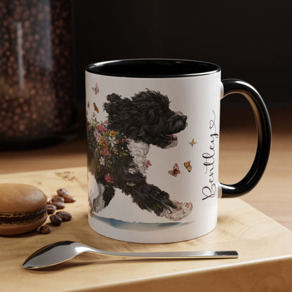 Portuguese Water Dog #2 Personalized Accent Mugs, 11oz