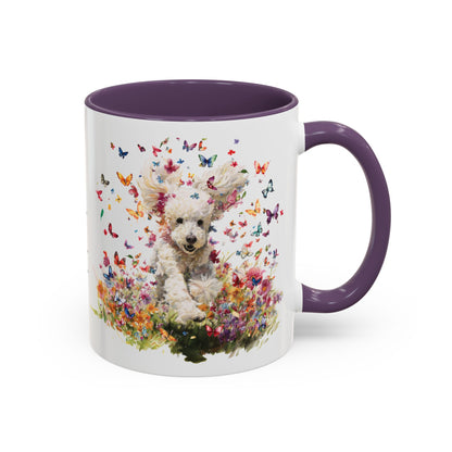 Poodle Butterfly Personalized Accent Mugs, 11oz