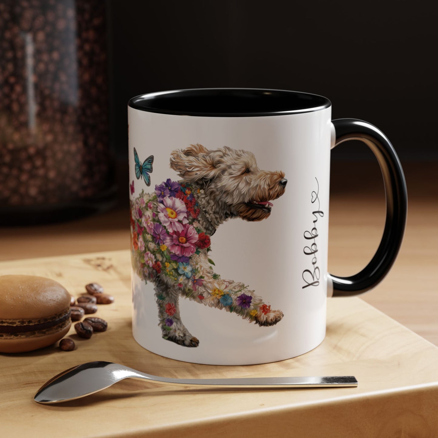 Labradoodle #3 Personalized Accent Mugs, 11oz