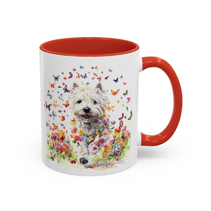 West Highland Terrier #2 Butterfly Personalized Accent Mugs, 11oz