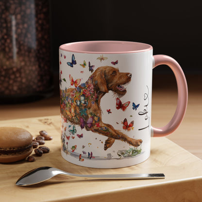 Wire Haired Vizsla Personalized Accent Mugs, 11oz