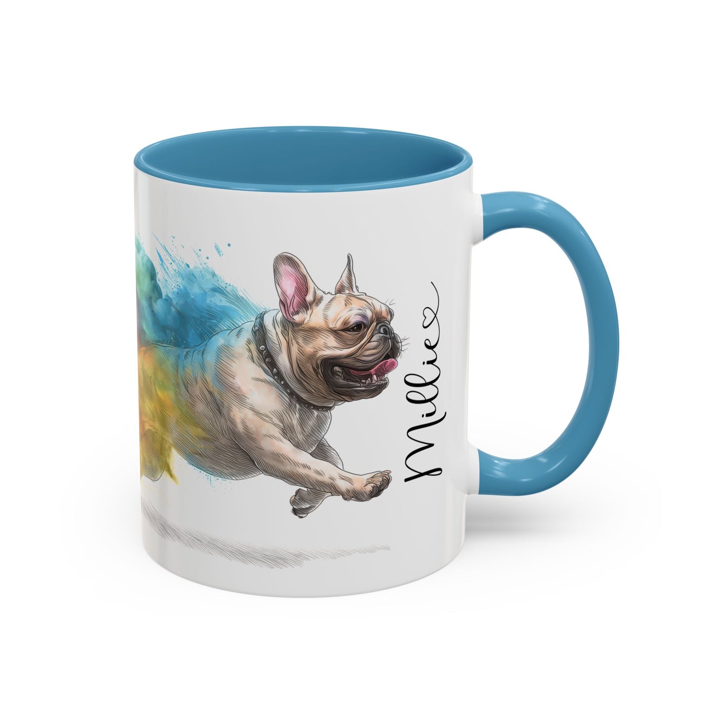 French Bulldog #1 Paint Colourful Personalised Accent Mugs, 11oz