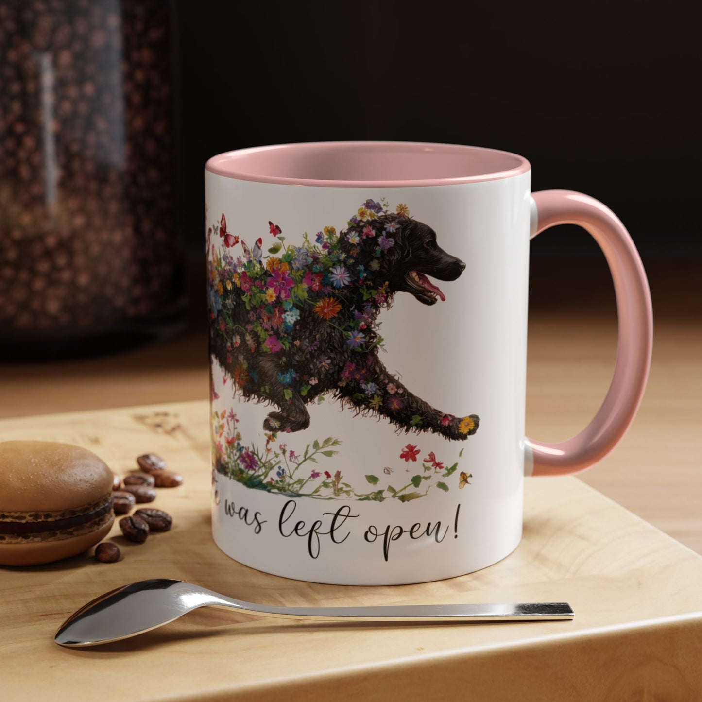 Curly Coated Retriever #2 “Live like the gate was left open" Accent Mugs, 11oz