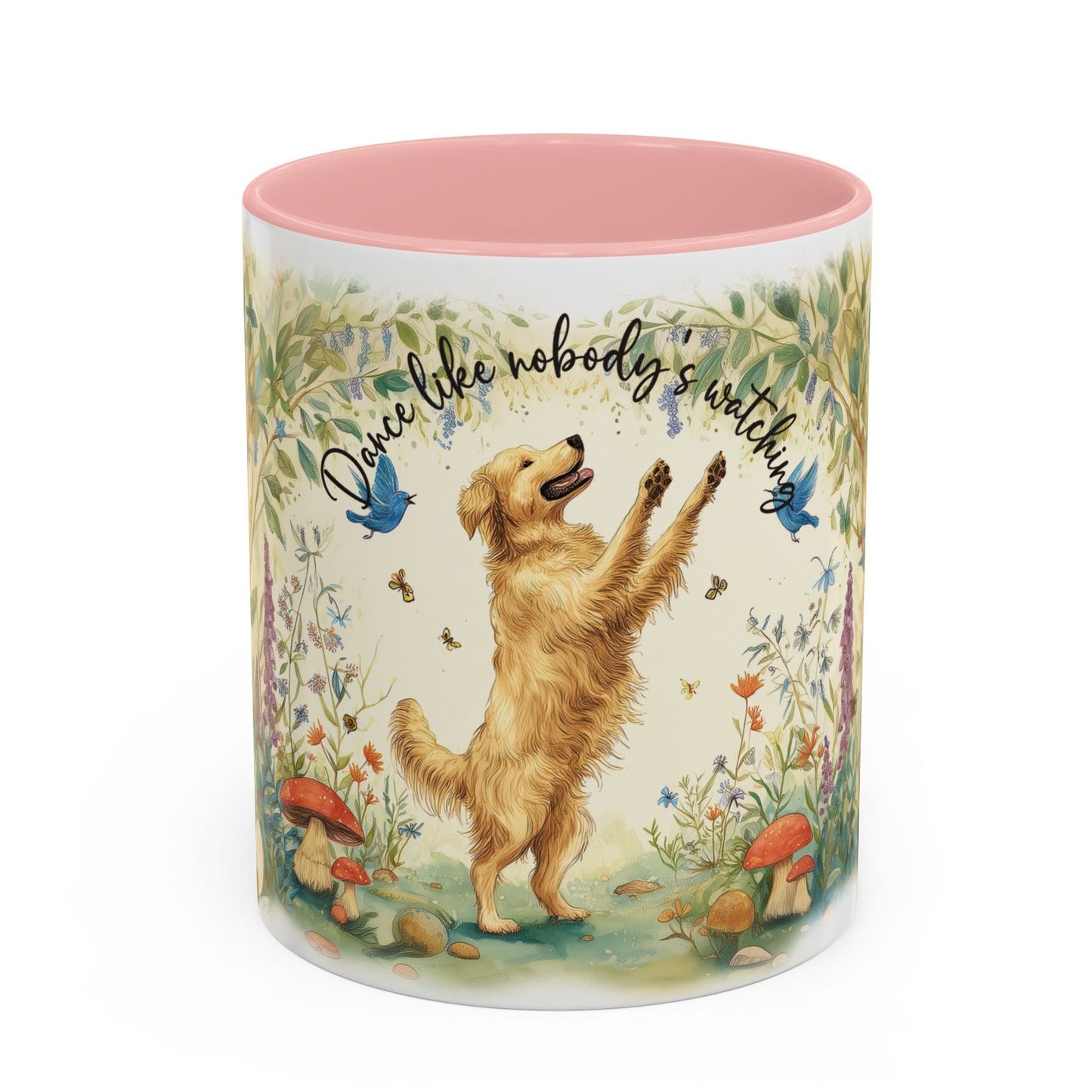 Golden Retriever "Dance like nobody's watching" Personalized  Mugs, 11oz