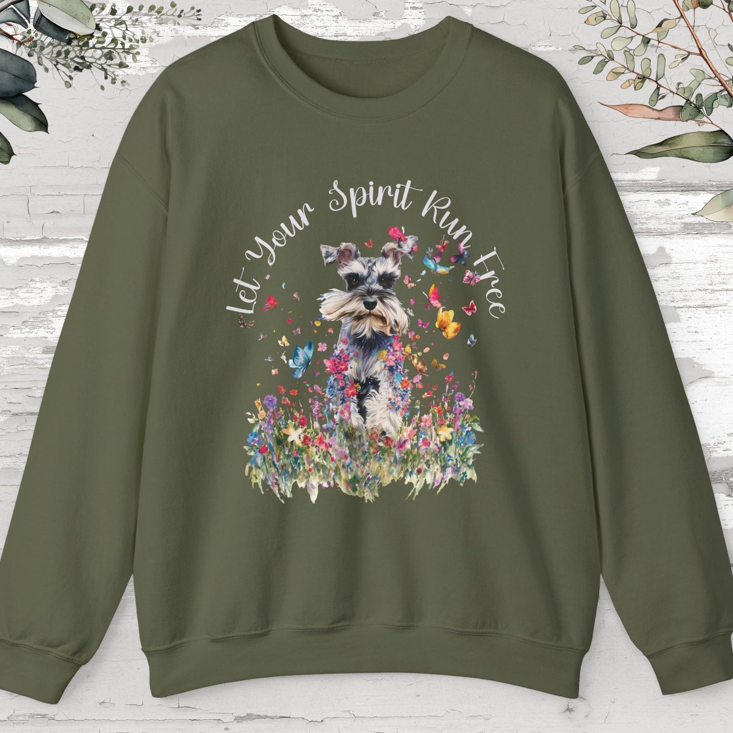Schnauzer "Let your spirit run free" Personalised Sweatshirt