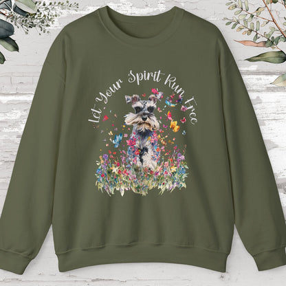 Schnauzer "Let your spirit run free" Personalised Sweatshirt