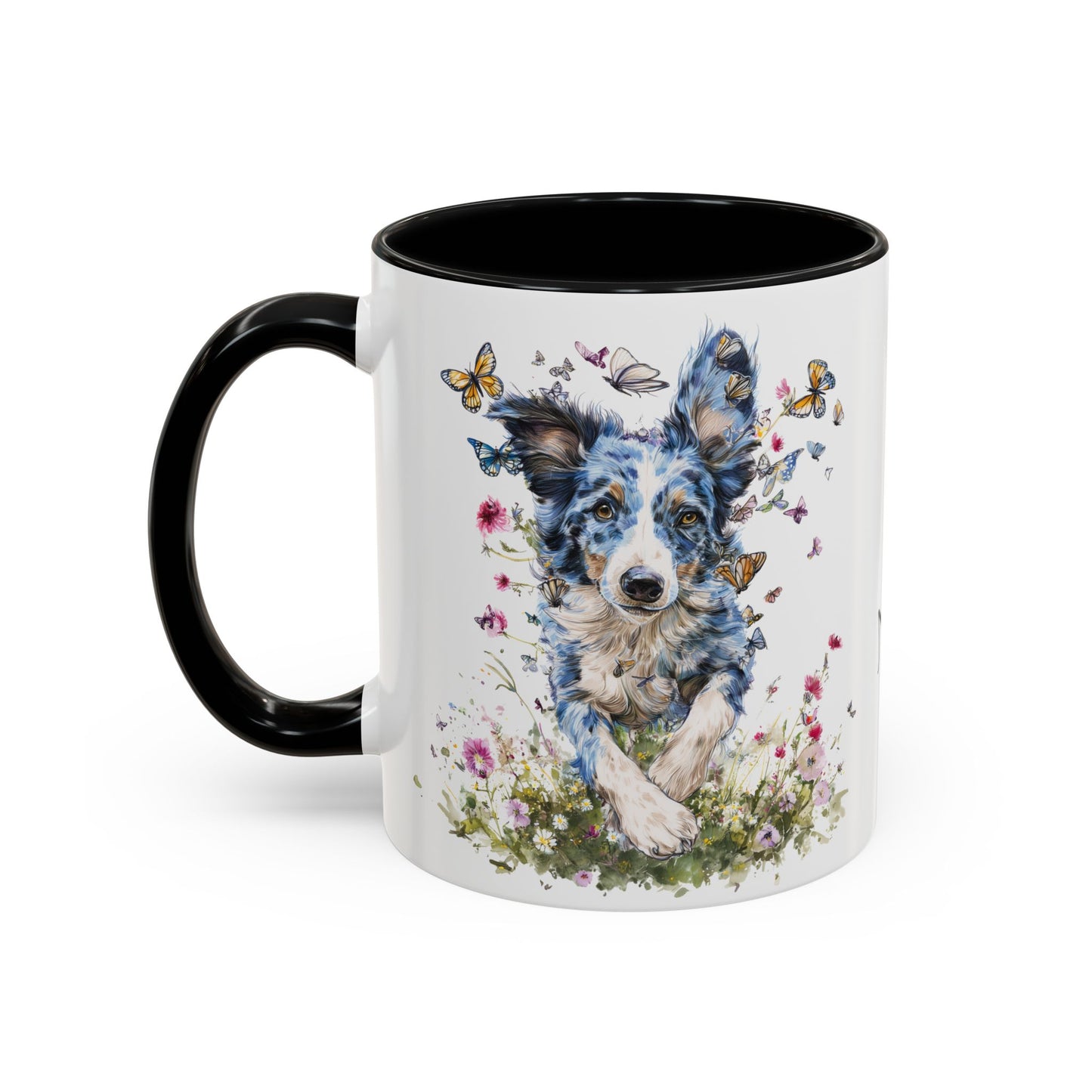 Border Collie #3 Personalized Accent Mugs, 11oz