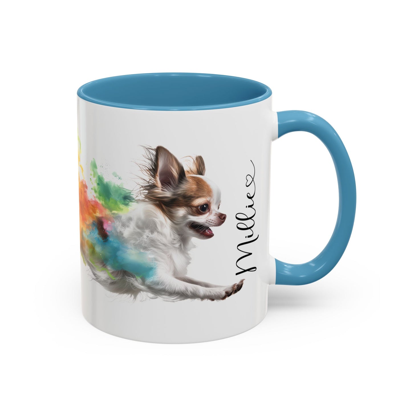 Chihuahua #3 Paint Colourful Personalised Accent Mugs, 11oz