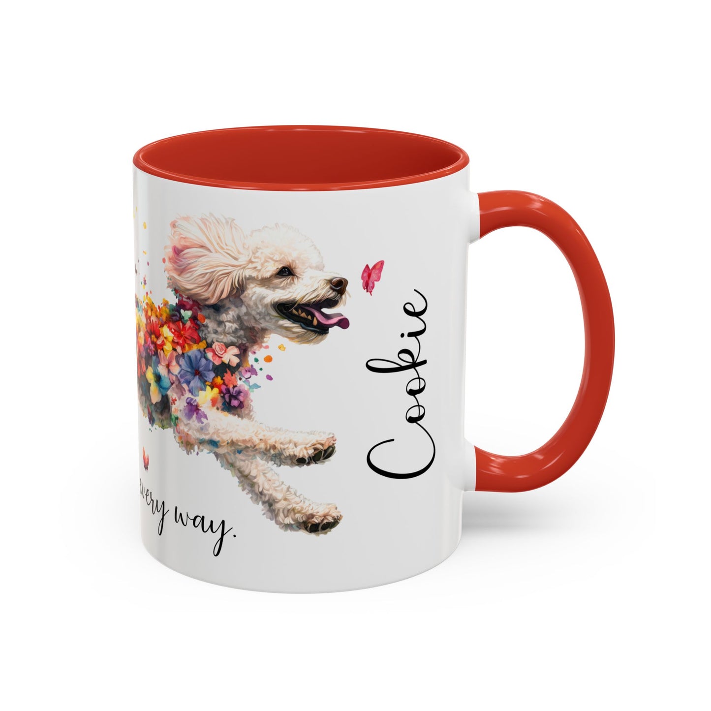 Poodle #1 - Practically Pawfect in every way. Personalised Colorful Accent Mugs, 11oz