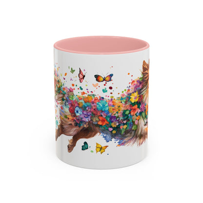 Shetland Sheep Dog Personalized Accent Mugs, 11oz