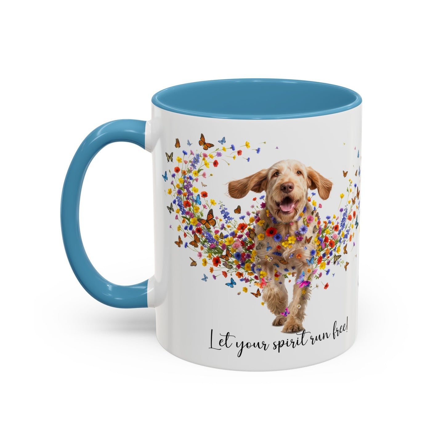 Spinone Italiano #1, Let your spirit run free, personalized colourful Mugs, 11oz