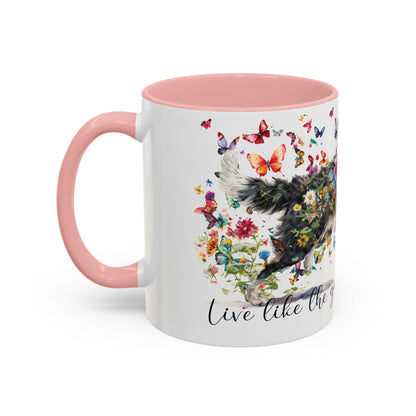 Border Collie #1 “Live like the gate was left open" Accent Mugs, 11oz