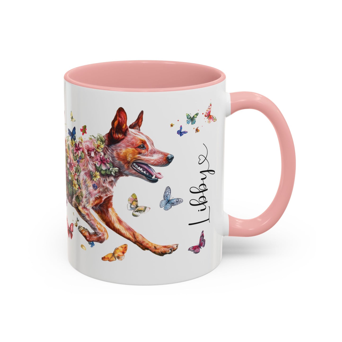 Red Heeler (Cattle dog) Personalized Accent Mugs, 11oz