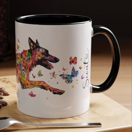 Dutch Shepherd Personalized Accent Mugs, 11oz