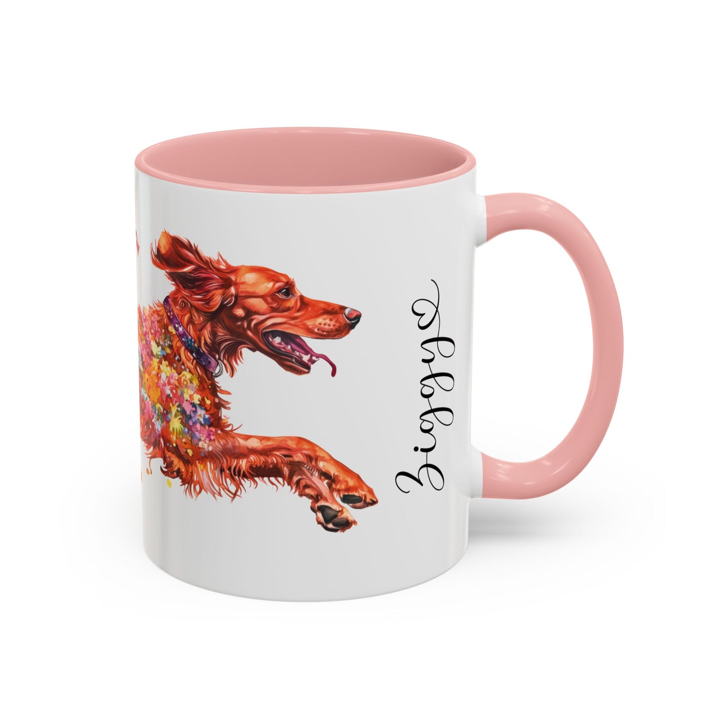 Irish Setter Personalized Accent Mugs, 11oz