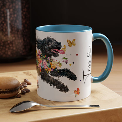 Portugese Water Dog Personalized Accent Mugs, 11oz