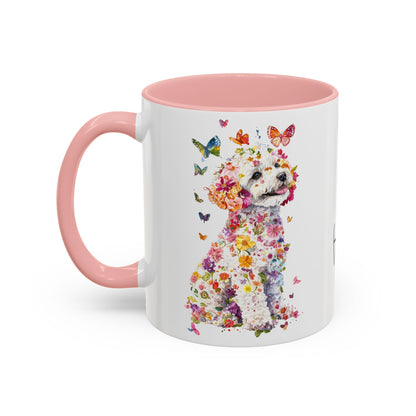 Bichon Frise Personalized Colorful Accent Mugs, 11oz