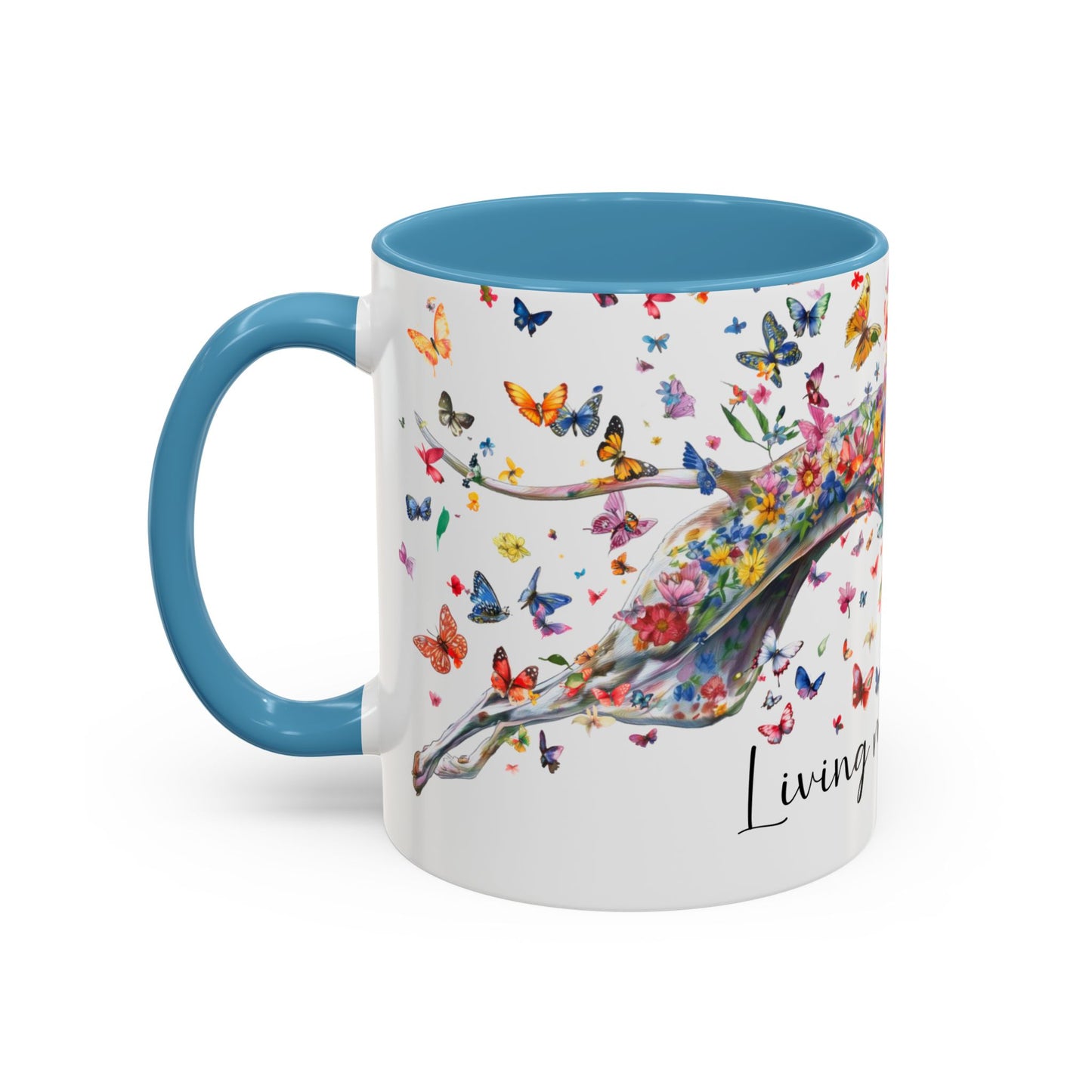 Greyhound #5 Living my best life, Accent Mugs, 11oz